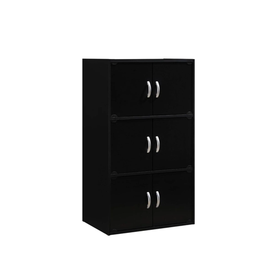 40.75" Black Multi-Purpose Bookcase with Doors
