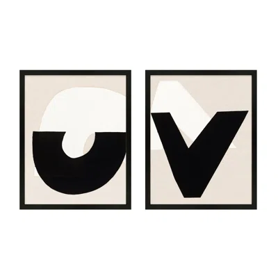 Elements In Black Set Of 2 By Katy Montica - Framed Wall Art