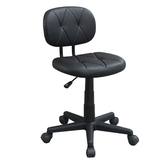 Office Chair with Adjustable Height and Diamond Stitch, Black