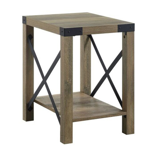 Oak end table solid wood abiram table rectangular top table