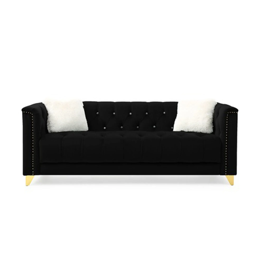 Upholstery Living Room Sofa Set in Velvet Fabric ( Set of 2 )