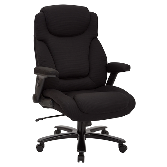 Big and Tall Deluxe High-Back Executive Office Chair in Black Fabric