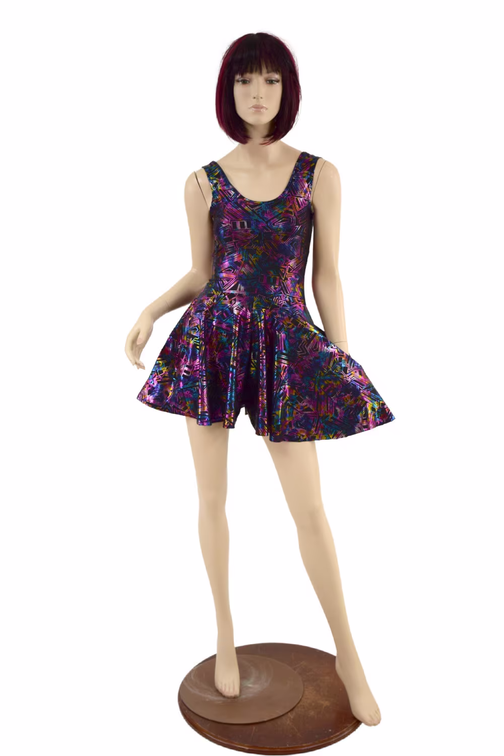 Cyberspace Fit & Flare Pocket Romper With Tank Neckline Pockets 157692