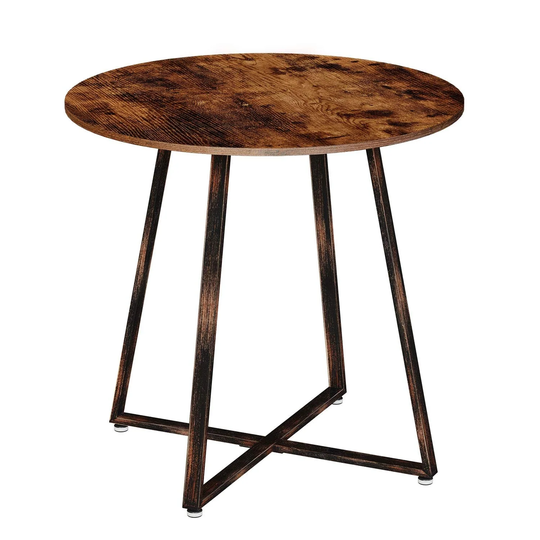 Dining Table Rustic Round Table with Metal Legs for Kitchen Living Room Coffee Table Bristro Table for Cafe/Bar