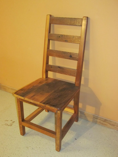 Barnwood Dining Chair - Barnwood Ladder Back Dining Chair Reclaimed Wood