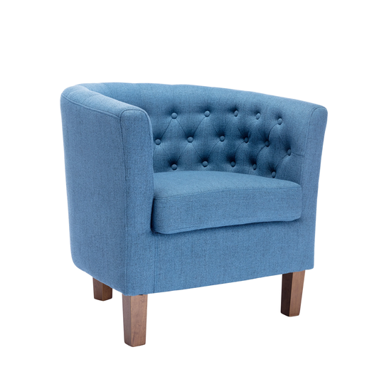 Porthos Home Kady Accent Chair, Barrel Back, Fabric Upholstery, Rubberwood Legs
