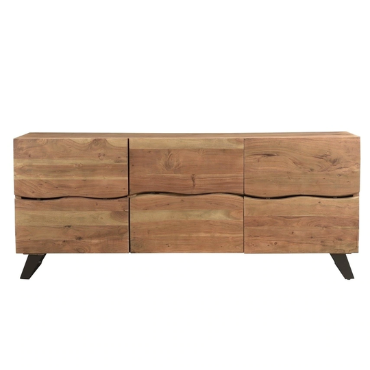 Timbergirl Light Acacia Live Edge Sideboard with Black Legs