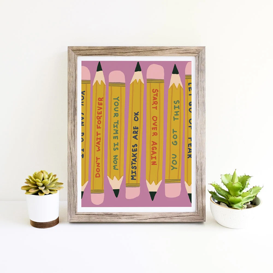 Classroom Inspirational Art Print - You Got This Pencils Giclee Power Up Home Office Wall Decor Kids Room