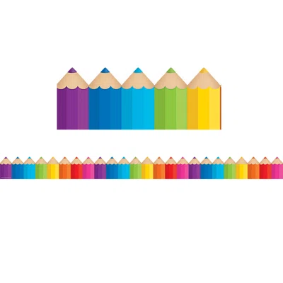 Teacher Created Resources Colored Pencils Die-Cut Border Trim