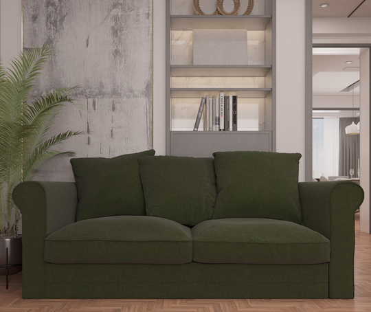 Grönlid 2 Seat Sofa Cover, Handmade Natural Linen Slipcover - Custom Made To Fit Ikea Gronlid Seater Loveseat Couch