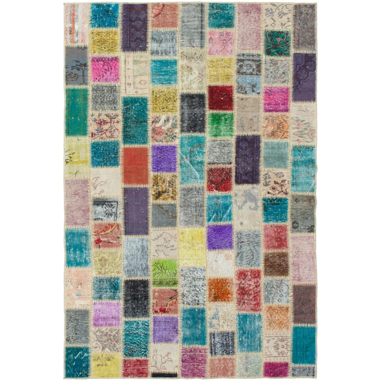 ECARPETGALLERY Hand-knotted Color Transition Patchwork Multi Wool Rug - 4'9 x 8'1