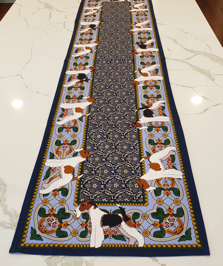 Wire Fox Terrier Table Runner, Linen, Custom Design, 15 X 60, Gift, Centerpiece, Decor, Mother's Day Gift