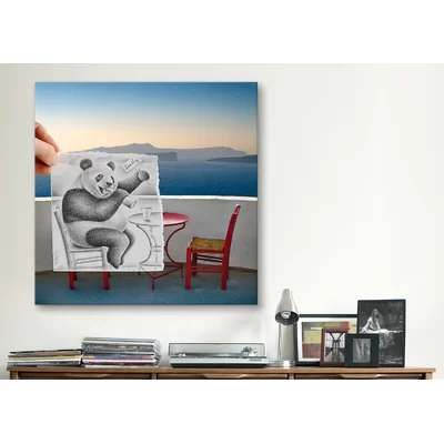 'Pencil with Camera 41 - Lonely Panda' by Ben Heine Photographic Print on Wrapped Canvas