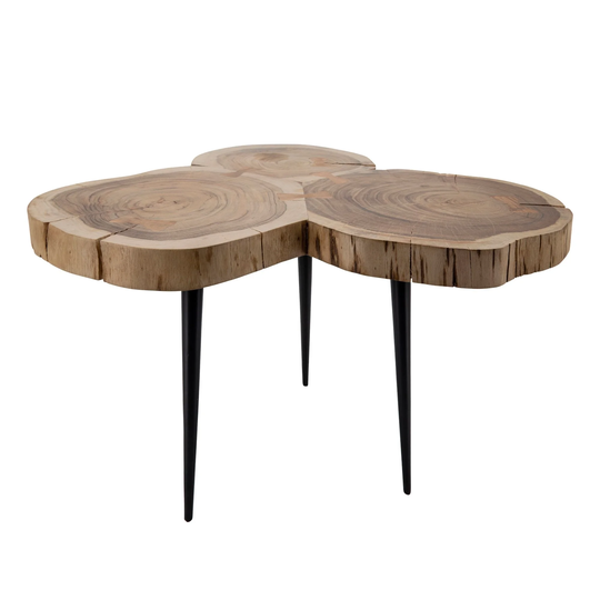 25" Brown and Black 3-Legged Freestanding Side Table