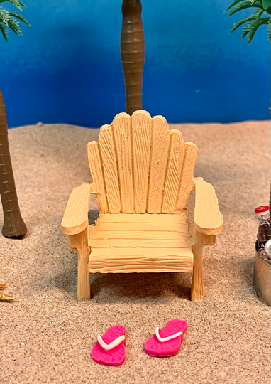 Miniature Resin Adirondack Chair - Beach Miniatures Fairy Garden Terrarium Cake Toppers Wedding -Beach Decor