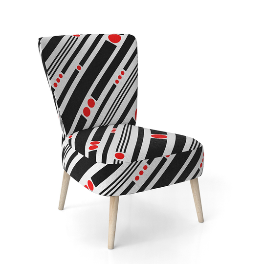 Designart 'Retro Geometrical Abstract Minimal Pattern XII' Upholstered Mid-Century Accent Chair