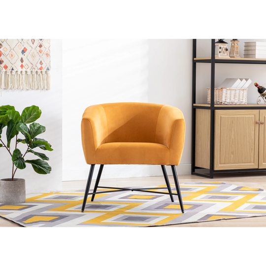 Luxurious Design Living Room Chair Velvet Clean Line Design Accent Chair