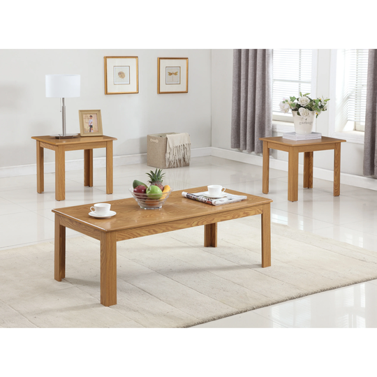 Titanic Furniture Gaby 3-Piece Table Set with Oak Wood Pattern - 3-Piece Set