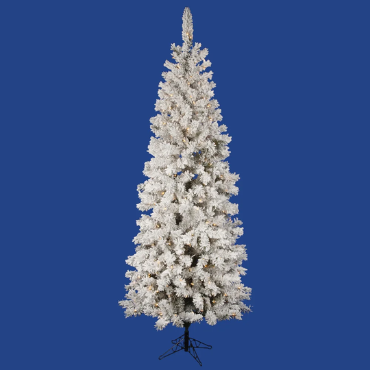 4.5' x 26" Flocked Pacific Tree with 150 Clear Dura-lit Lights