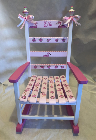 Child's Painted Rocking Chair, Hand Kids New Baby Gifts