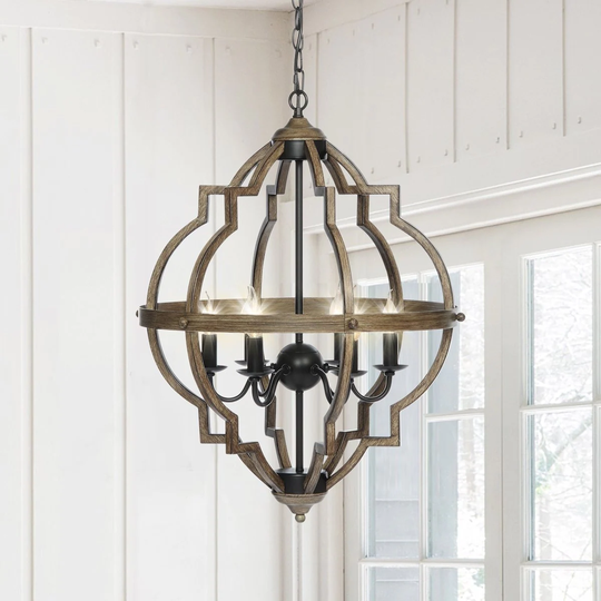 Industrial Chandelier Hanging Ceiling Light Fixture Oil Rubbed Bronze Pendant for Bedroom Dining Room Entryway Outdoor