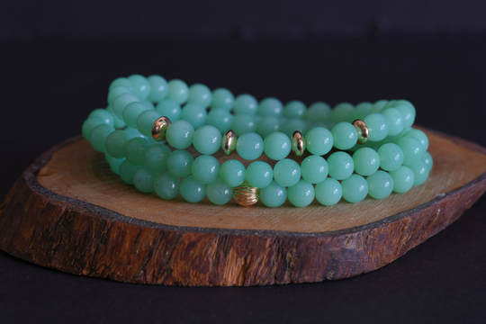 Aaa Chrysoprase Bracelet, 6mm Natural Gemstones Stretch Gemstone Bracelet