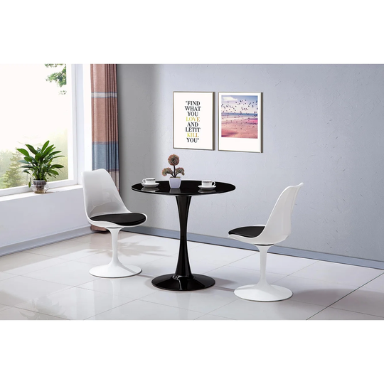 39.4"W x 39.4"D x 29.5"H Modern Black Coffee Table