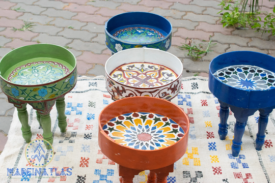 Moroccan Table, Boho Coffee Furniture, Small Unique Colorful Table