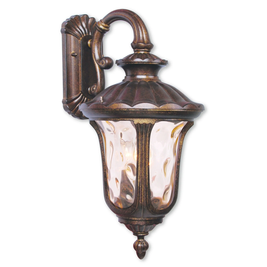 Livex Lighting Oxford 3-light Moroccan Gold Aluminum Outdoor Wall Lantern