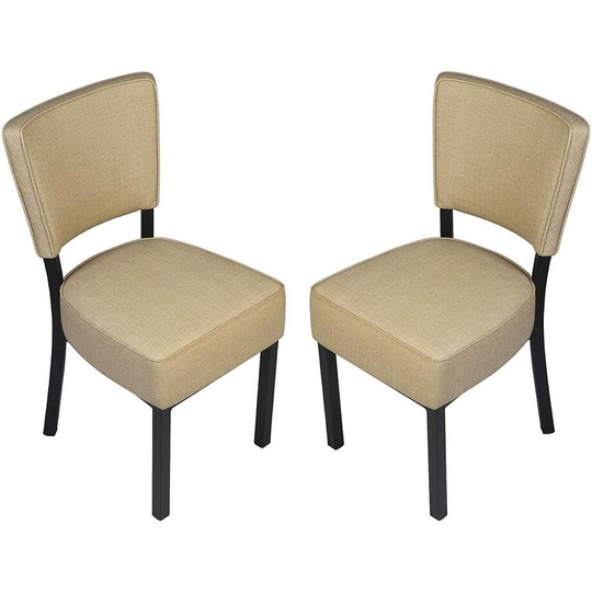 Set of 2 Classic Dining Chair, with Stainless Steel Legs - 21.5" W x 19" L x 33" H