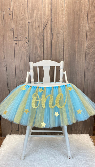 Twinkle Little Star High Chair Tutu, Banner, Highchair First Birthday Smash Cake Party