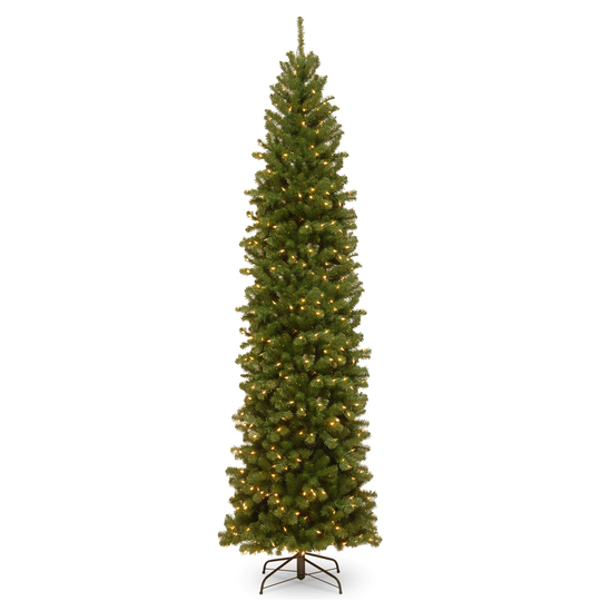 North Valley Spruce 9-foot Pencil Slim Tree with Clear Lights