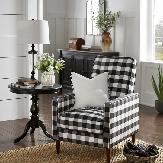 Carson Carrington Ilvanbo Check Plaid Accent Chair