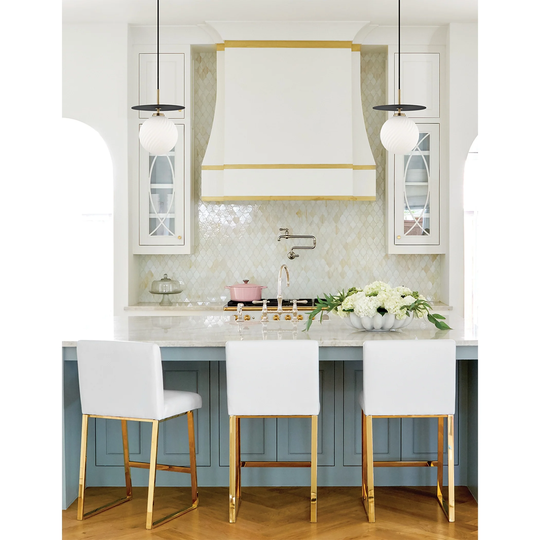 Mitzi by Hudson Valley Ellis 1-light Aged Brass Large Pendant with Black Accents, Opal Matte Glass