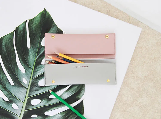 Twin Pockets Pencil Case - 4 Colors | Multi Purpose Make-Up Bag Pens Cosmetic Stationery Organizer