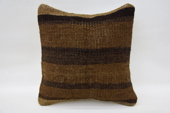 Kilim Pillow Covers, Throw Cover, Cases, 12x12 Brown Pillow, Striped Office Chair 622