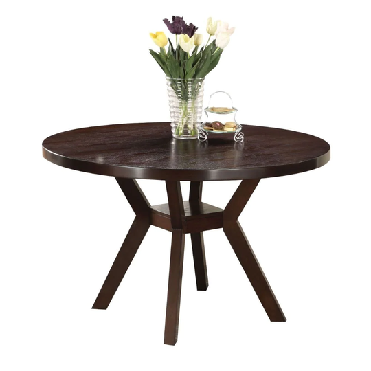 Q-Max Rubberwood Oak Veneers Deep Espresso Finish Dining Table (Table Only)