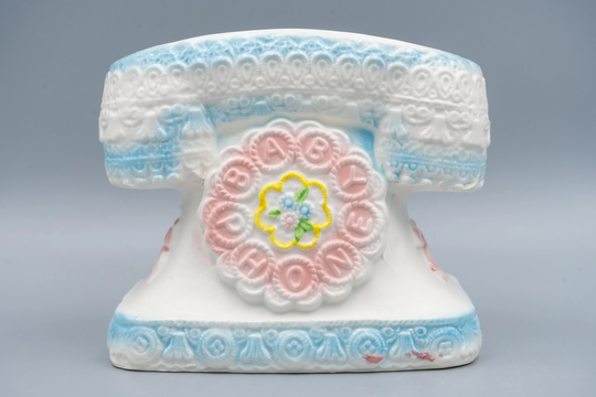 Napcoware Telephone Fake Cake Ceramic Planter | Vintage Birthday Baby Shower Pencil Holder