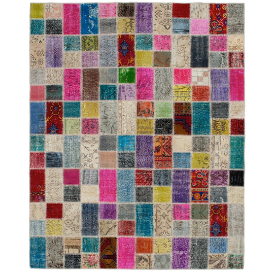 ECARPETGALLERY Hand-knotted Color Transition Patchwork Multi Wool Rug - 5'9 x 7'9