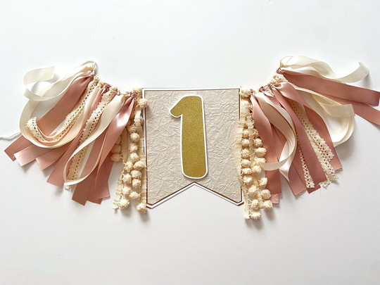 1st Birthday High Chair Banner - Boho Smash The Cake Banner Rose Photo Prop