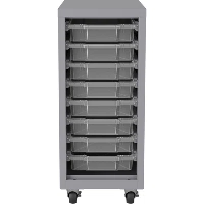 Lorell Pull-Out Bins Mobile Storage Tower - 18" X 15" X 38" X 36" - Casters - Platinum, Clear - Metal - Recycled - Assembly Required