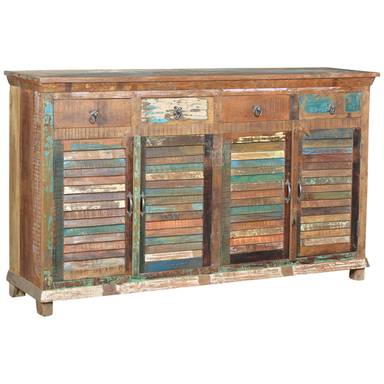 Lexington 4-Drawer 4-Door Shutter Sideboard, Recycled Multicolor