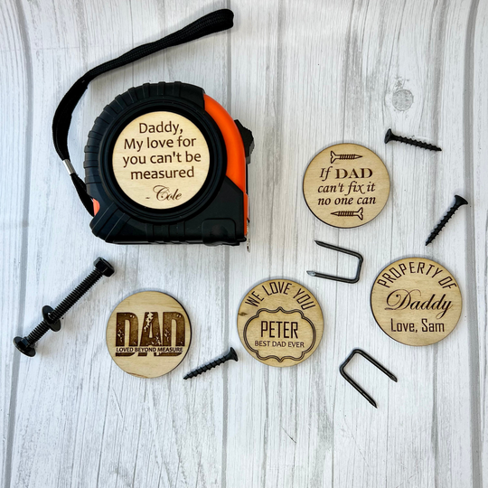 Custom Wooden Tape Measure, Father's Day Gift, Personalized Tools, Mens Valentine's Day, Handyman Toolbox, Gift For Dad, 25 Foot