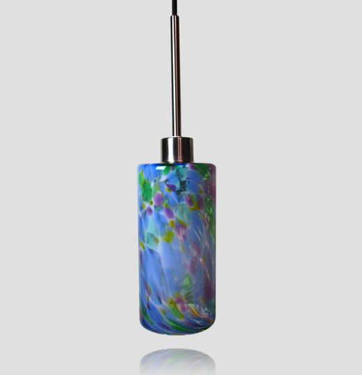 Multi Color Cylinder Pendant Globe - Light Fixture Colored Lamps Kitchen Home Lighting Hand Blown Globe
