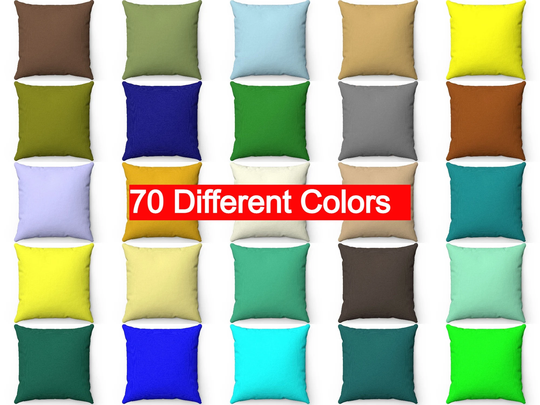 Solid Color Throw Pillow Cover, Navy Blue Green Brown Tan Yellow Gray Outdoor Indoor Lumbar Accent Couch Sofa Porch Cushion Case, Euro Sham