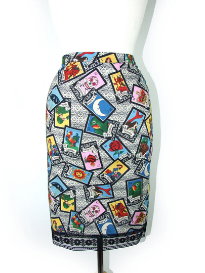 Mexican Loteria Rockabilly Pencil Skirt