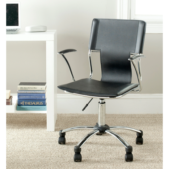 Porch & Den Hillecke Black Desk Chair - 22.2" x 21.3" x 34.6"