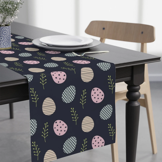 Easter Table Runner/Egg Decor Navy Blue