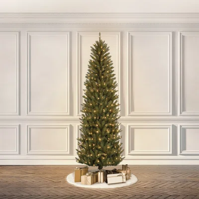 7.5 Foot Dans Mountain Fir Prelit Pencil Christmas Tree