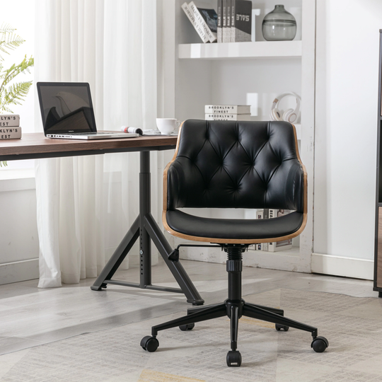 HengMing Adjustable Office Chair with black PU Leather Upholstery and black foot - N/A